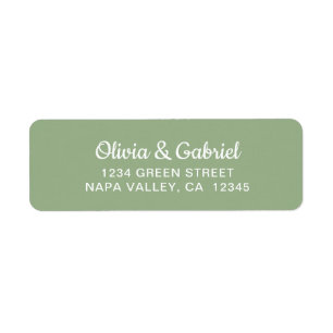Script moderne. Mariage vert clair Adresse de reto