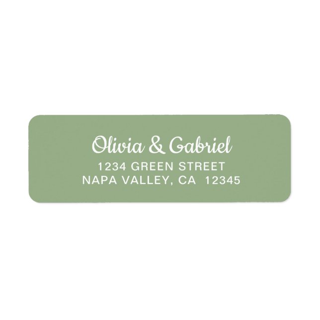 Script moderne. Mariage vert clair Adresse de reto (Devant)
