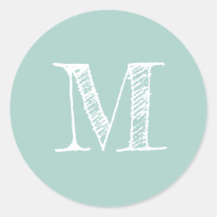 Script moderne Monogramme initial Pastel Étiquette