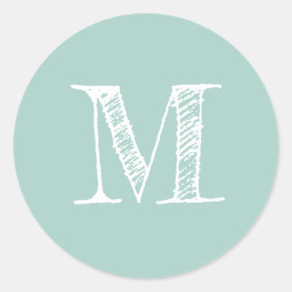 Script moderne Monogramme initial Pastel Étiquette