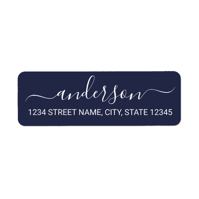 Script moderne Nautique Marine Blue Adresse de ret (Devant)