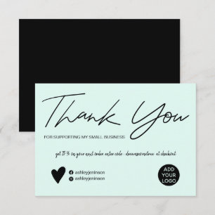 Script moderne noir et turquoise ordre merci
