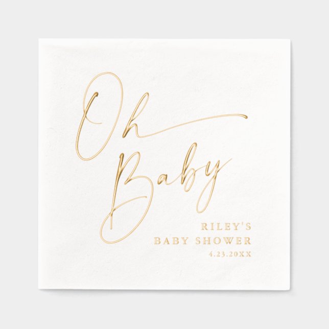 Script moderne Oh Baby shower (Recto)