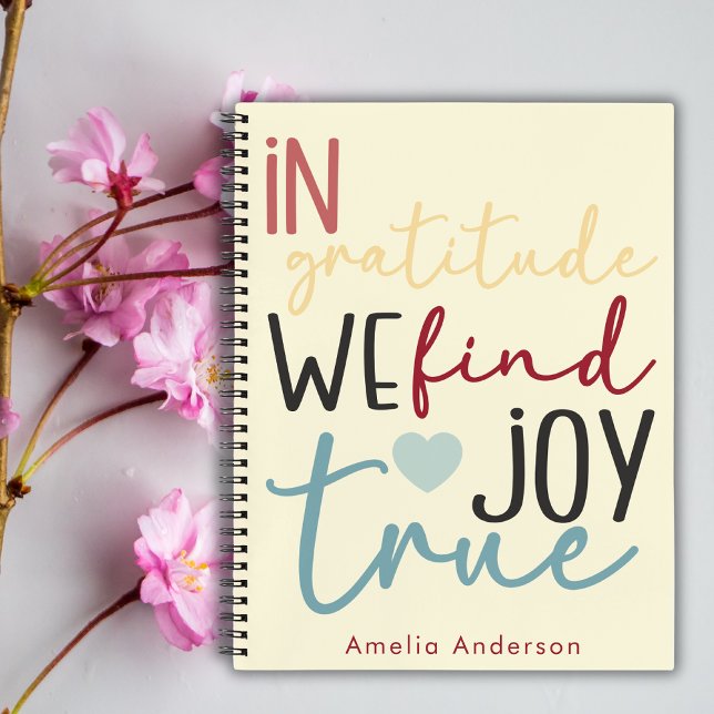 Script moderne Pastel Girly Gratitude Carnet rose (Créateur téléchargé)