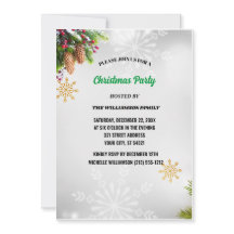 Script moderne Pine Cone Noël Invitation
