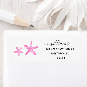 Script moderne Pink Starfish Adresse de retour