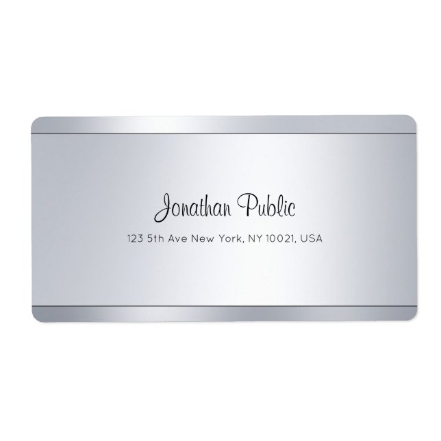 Script moderne Silver Glam Cool Adresse de livrais (Devant)
