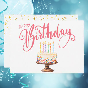 Script moderne Simple Joyeux Anniversaire Carte de