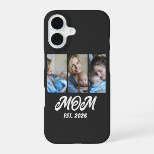 Script Mom Established 3 Photo Black White iPhone 16 Case