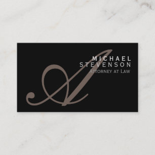 Script Monogram Attorney at Law Business Card