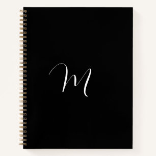 Script Monogram Black Notebook