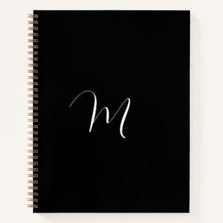 Script Monogram Black Notebook