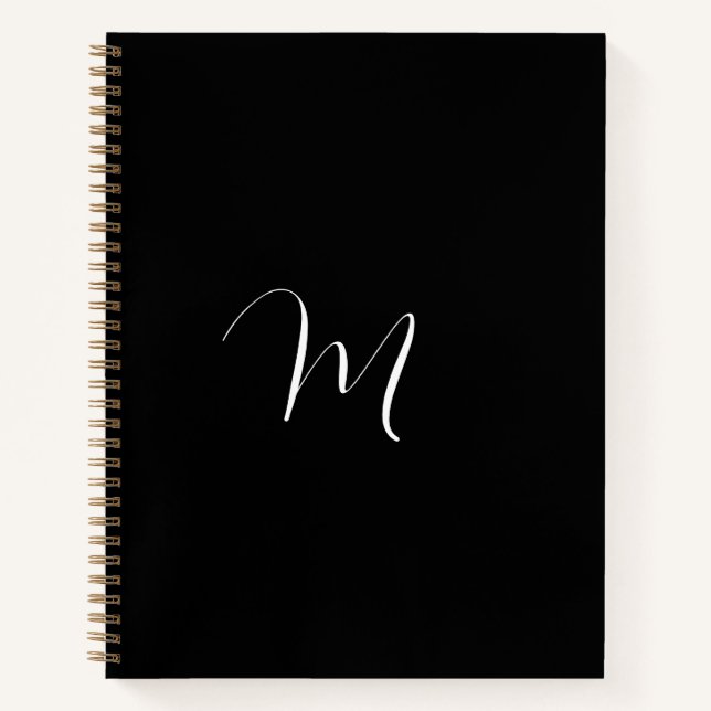 Script Monogram Black Notebook (Front)