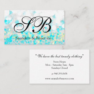 Script Monogram   Bubbles Business Card