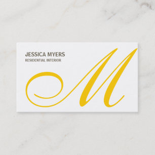 Script Monogram Business Card (Mustard)