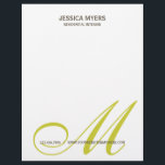 Script Monogram Business Letterhead<br><div class="desc">Add a modern touch to your business stationery with this simple and stylish business letterhead. You can personalize the text with your business name or replace it with your existing logo. Background colour can be changed to any colour to match your business logo. More colours and matching stationery are available...</div>