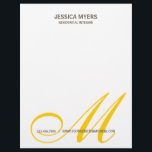 Script Monogram Business Letterhead<br><div class="desc">Add a modern touch to your business stationery with this simple and stylish business letterhead. You can personalize the text with your business name or replace it with your existing logo. Background colour can be changed to any colour to match your business logo. More colours and matching stationery are available...</div>