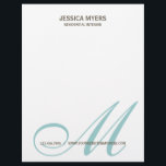 Script Monogram Business Letterhead<br><div class="desc">Add a modern touch to your business stationery with this simple and stylish business letterhead. You can personalize the text with your business name or replace it with your existing logo. Background colour can be changed to any colour to match your business logo. More colours and matching stationery are available...</div>