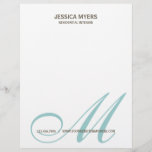 Script Monogram Business Letterhead<br><div class="desc">Add a modern touch to your business stationery with this simple and stylish business letterhead. You can personalize the text with your business name or replace it with your existing logo. Background colour can be changed to any colour to match your business logo. More colours and matching stationery are available...</div>
