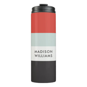 Script Monogram Colorblock Horizontal Stripe Thermal Tumbler