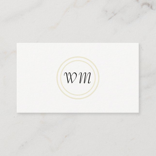 Script Monogram / corporate Rustic Business Card (Front)