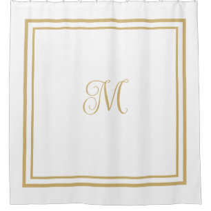 Script Monogram Elegant Gold Double Border 