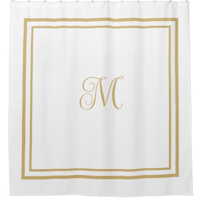 Script Monogram Elegant Gold Double Border  (Front)