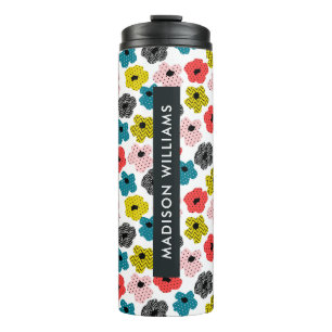 Script Monogram Flowers Thermal Tumbler