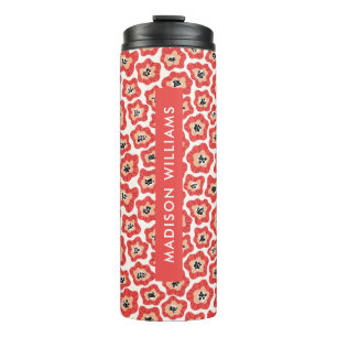 Script Monogram Flowers Thermal Tumbler