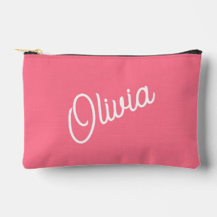 Script monogram, hot pink  accessory pouch