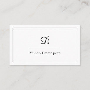 Script Monogram   Minimalist Business Card