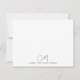 Script Monogram Modern Stationery  Card