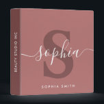 Script Monogram Name Initials Marsala Burgundy Binder<br><div class="desc">Script Monogram Name Initials Marsala Burgundy</div>