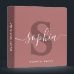 Script Monogram Name Initials Marsala Burgundy Binder<br><div class="desc">Script Monogram Name Initials Marsala Burgundy</div>
