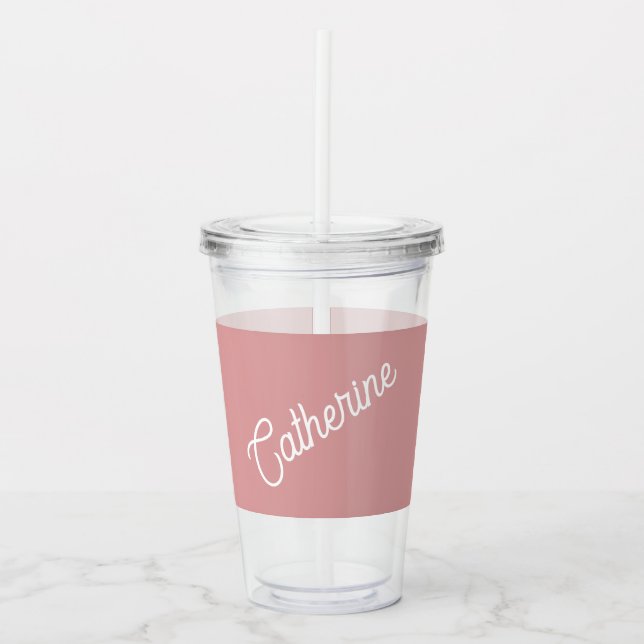 Script monogram, orchard pink  acrylic tumbler (Front)