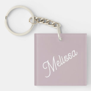 Script monogram, purple  keychain