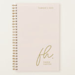 Script Monogram Simple Elegant Blush Gold Feminine Planner<br><div class="desc">Script Monogram Simple Elegant Blush Gold Feminine Planner</div>