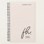 Script Monogram Simple Elegant Blush Pink Feminine Planner<br><div class="desc">Script Monogram Simple Elegant Blush Pink Feminine Planner</div>