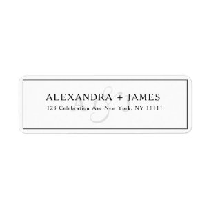 Script Monogram Typography Return Address Label