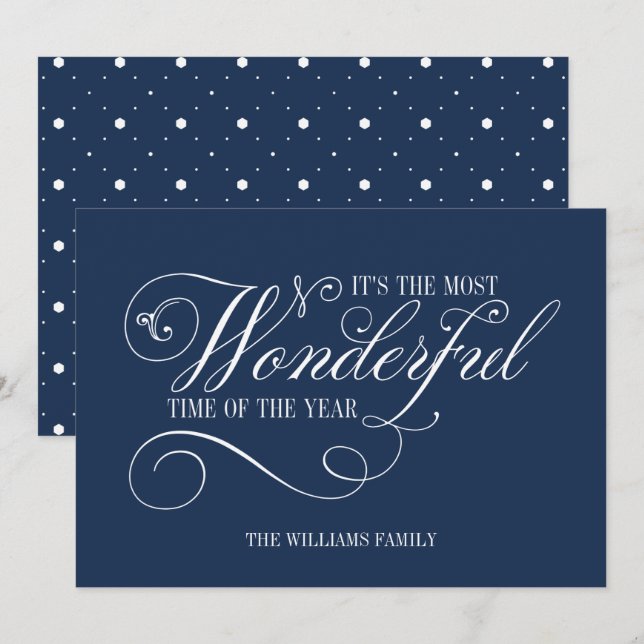 Script Most Wonderful Time Of The Year Holiday Card (Front/Back)