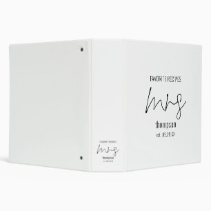 Script Mrs Name Date Bride to Be Recipes   Binder