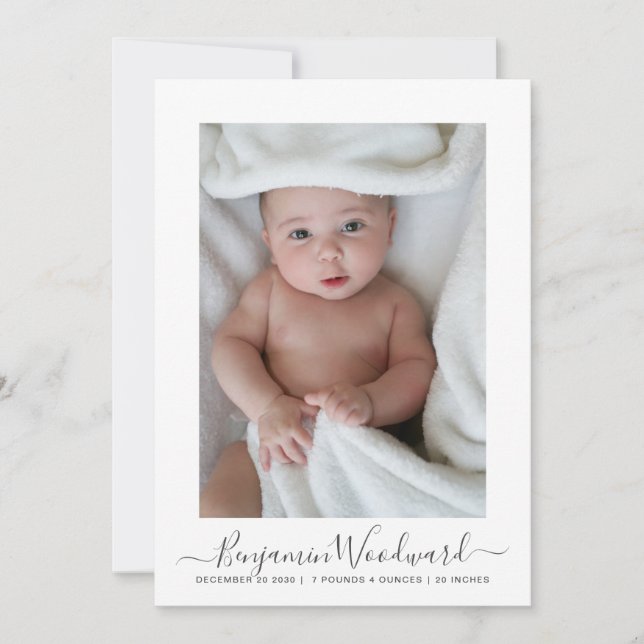 Script Name 2 Photo Overlay Birth Announcement (Front)