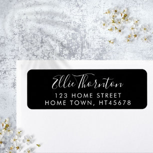 Script Name Black And White Return Address