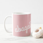 Script Name Custom Gift Pink White Coffee Mug<br><div class="desc">Gift this custom custom script name mug to the coffee or tea lover in your life. Personalize the name and drink type. In pink and white. Makes a wonderful gift for graduation,  mother's day,  Christmas,  birthdays and bridesmaids. Part of a collection from Parcel Studios.</div>