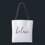 Script Name Custom Personalized Gift Tote Bag<br><div class="desc">This personalized tote bag is simple,  modern and elegant. Text and text colour is fully customizable. Perfect as a bridesmaid gift,  wedding favour,  birthday or graduation gift. Part of a collection from Parcel Studios.</div>