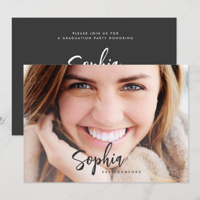 SCRIPT NAME GRADUATION CARD (Front/Back)