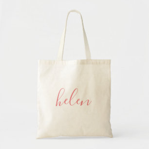 Script Name in Pink Custom Tote Bag