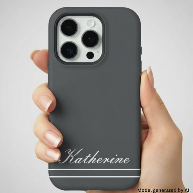 Script Name Minimalist Charcoal Grey iPhone Case (Creator Uploaded)