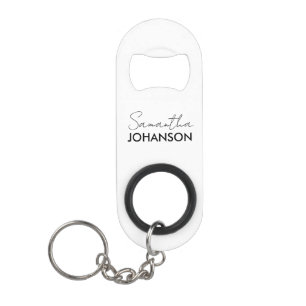 Script Name Minimalist gift for her Keychain Bottle Opener