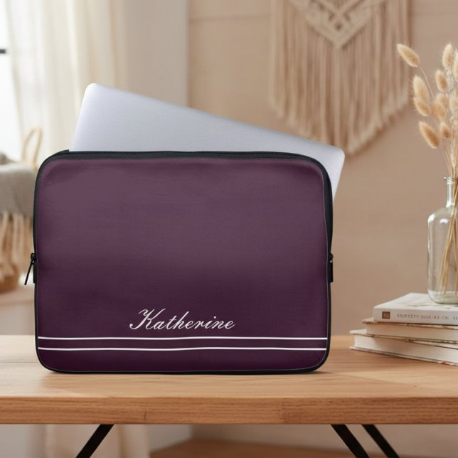 Script Name Minimalist Plum Laptop Sleeve (Creator Uploaded)